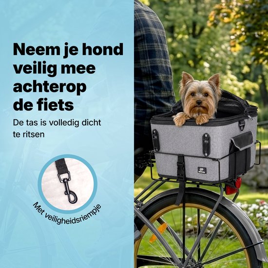 Jake und Jacky Hundekorb für das Fahrrad – Fahrradkorb für den Hund hinten – Hundekorb für das Fahrrad – Autositz für den Hund – Für kleine Hunde bis max. 12 kg – 35 x 30 x 31 cm