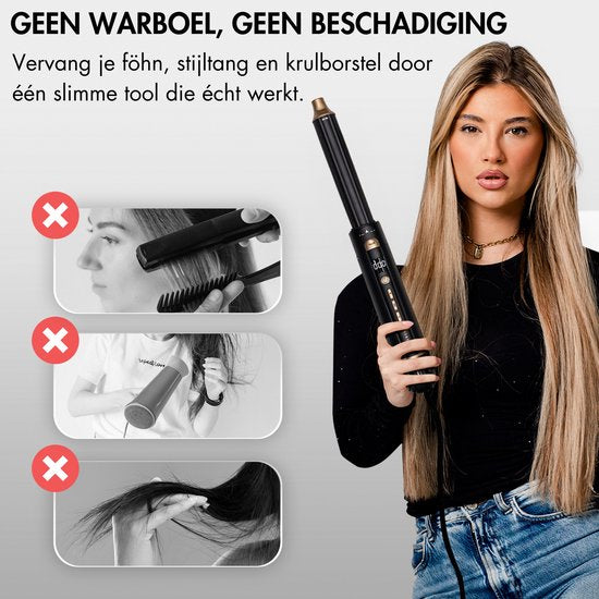Sansbeauté® 8-in-1-Lockenbürste - Mit Diffusor und Aufbewahrungsbox - Multistyler - Fönbürste für kurzes Haar - Haarstyler - Haartrockner - Wärmebürste - Stylingbürste - Drehkabel