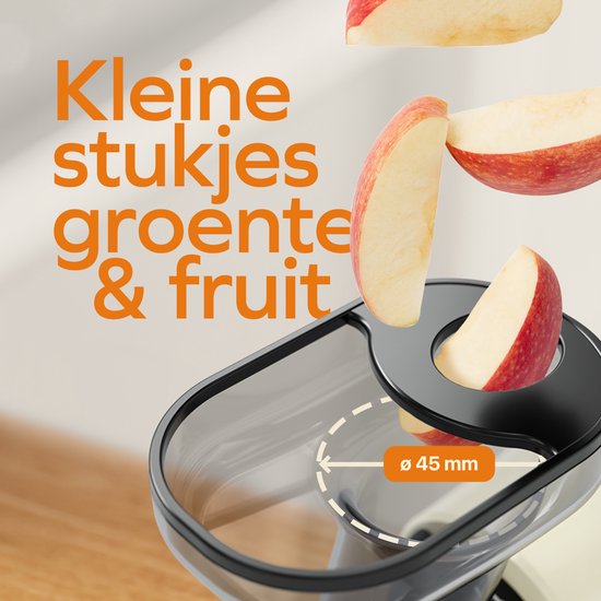 KitchenBrothers Slowjuicer - Kompakt - Entsafter - Gemüse- und Obstpresse - 45 mm - 500 ml - Geschenk zum Muttertag - Champagner