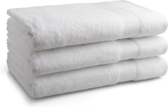 DoubleDry Handtücher 70 x 140 cm - 3er-Set - Hotelqualität 500 g/m2 - Weich & saugfähig - OEKO-TEX Made in Green & BSCI zertifiziert - hellweiß