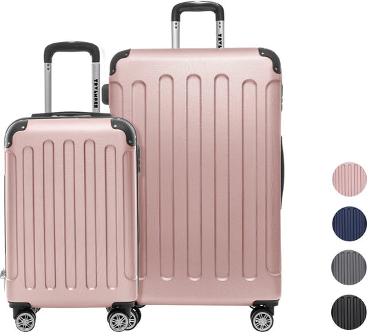 TRVLMORE - Kofferset - 2 Stück - 38L (Handgepäck) + 110L - Rose Gold