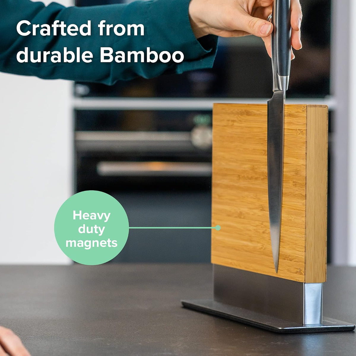 Coninx Doppelseitiger magnetischer Messerblock – Bambus – vertikal