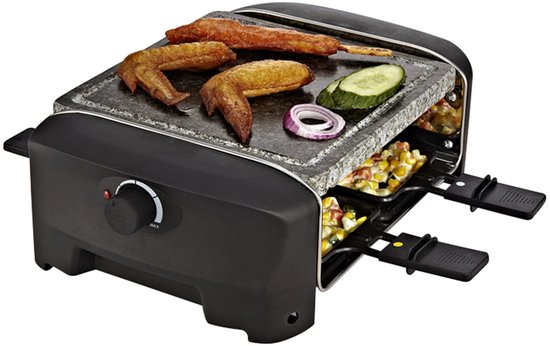 Princess Gourmet-Set 162810 – Raclette-Steingrill Party – 4 Personen – 21 x 21 cm – Einstellbarer Thermostat – 600 W – PFAS-frei