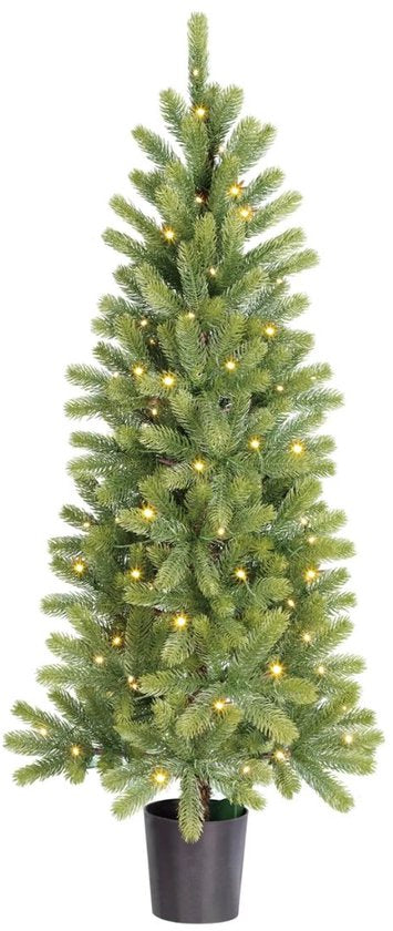 Black Box Trees Nagoya Kunstweihnachtsbaum mit Beleuchtung H120 x Ø60 cm – Weihnachtsbaum für den Innenbereich – Kunstbaum mit 212 PE-Tannenzweigen – Schlankes Modell Ø60 cm – Grün