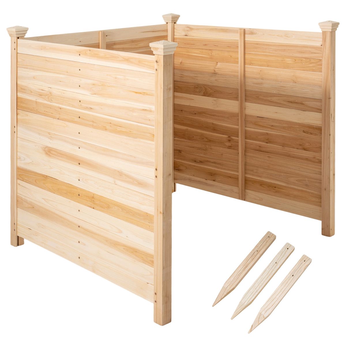 Coast Gartenzaun Sichtschutz – 3-teilig – Kiefernholz – Natur – 119 x 119 x 115,5 cm