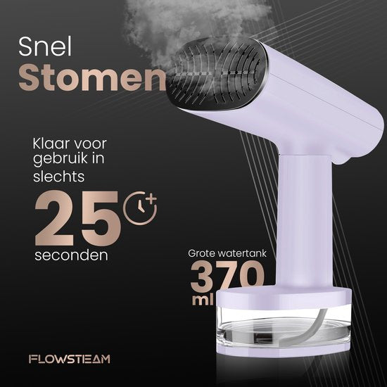 FLOWSTEAM® Luxury Clothes Steamer - Hand Steamer - Steamer Clothes - Lavender Edition