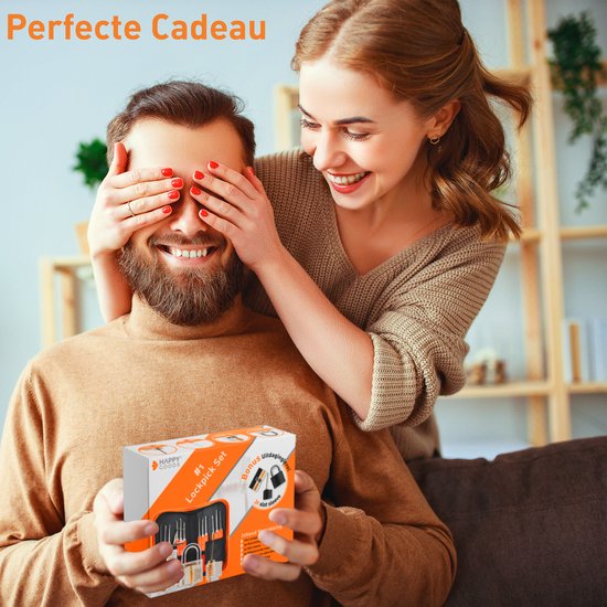 Happy Goods Lockpick Set - 32-teilig - Survival Kit - Anfänger & Profi - 3x Übung Schloss - orange