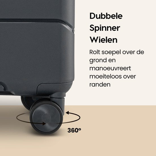SKYCASES Urban Adventurer - Mittelgroßer Reisekoffer - Zahlenschloss - 44x27x66cm - 78L - Reisekoffer mit Kofferschloss - Spinner-Räder - Anthrazit V2