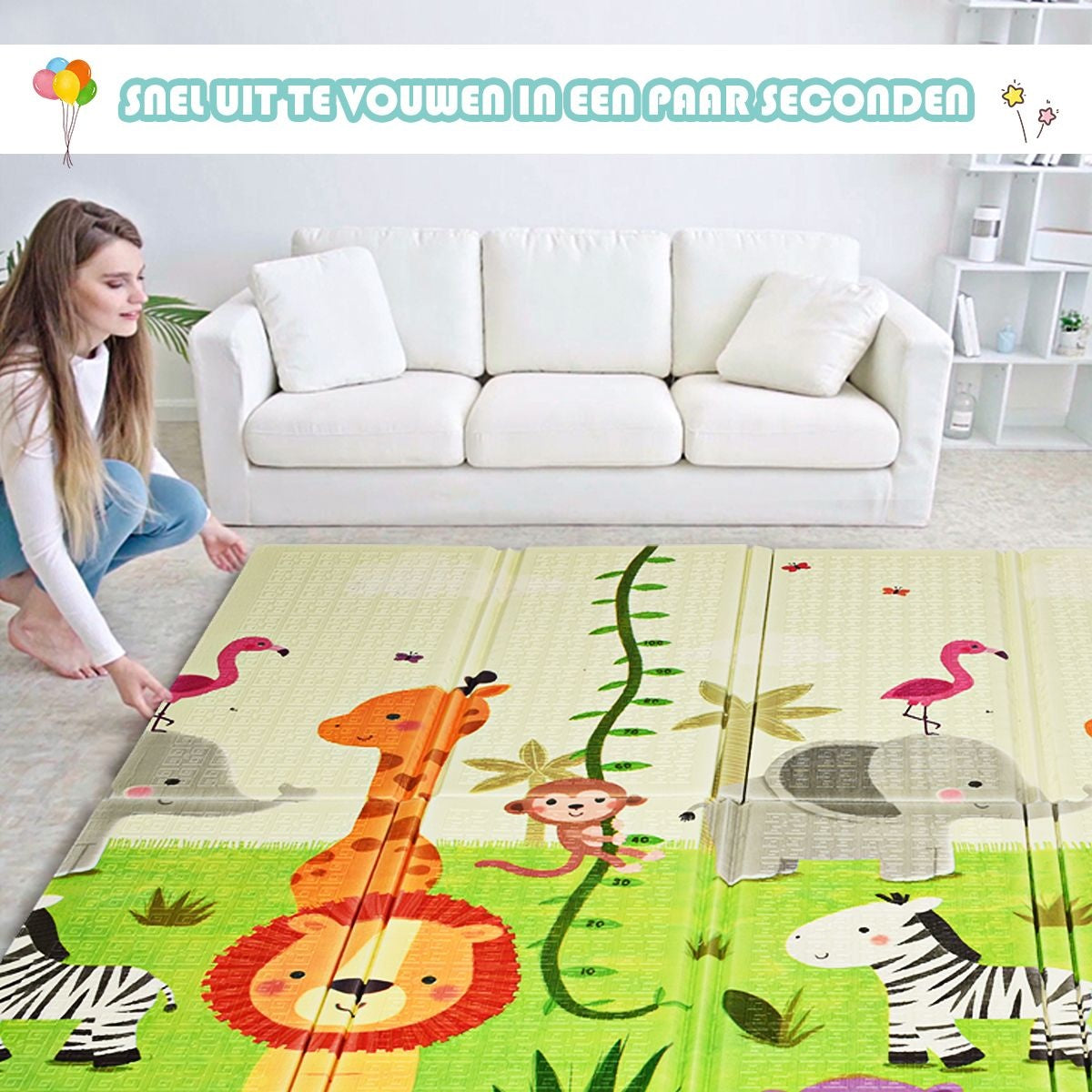 Coast Spielteppich für Babys - Doppelseitig - 200 x 180 x 1,4 cm