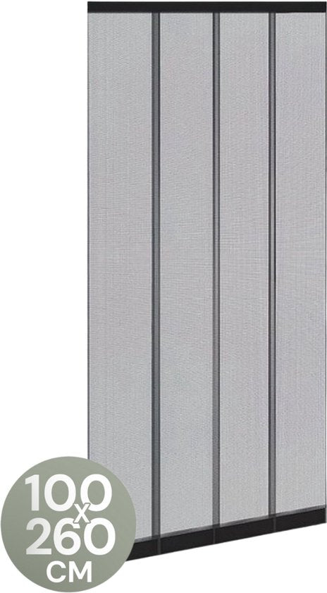 O'DADDY® - Fliegengitter Lamellenvorhang - Verstellbares Design - Fiberglas - 100x260 cm - Schwarz