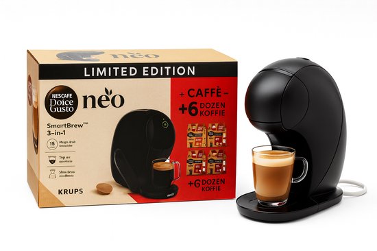 KRUPS NESCAFÉ – Dolce Gusto – YY5676 – NEO-Latte-Kaffeemaschine – Schwarz – Inkl. 6 Latte-Kaffee-Packungen – Limited Edition – Kaffeemaschine – Kaffeemaschinen