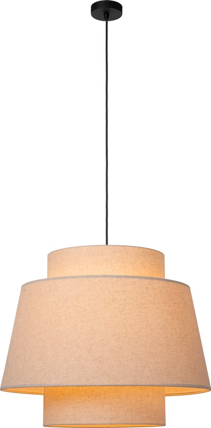 Lucide TRIBUTE – Hängeleuchte – Ø 60 cm – 1xE27 – Beige – Japandi