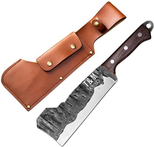 T&M Knives Kochmesser Hammerschlagstahl - Sonderedition - Robustes, handgefertigtes Küchenmesser - Eyecathcer - inkl. Geschenkbox