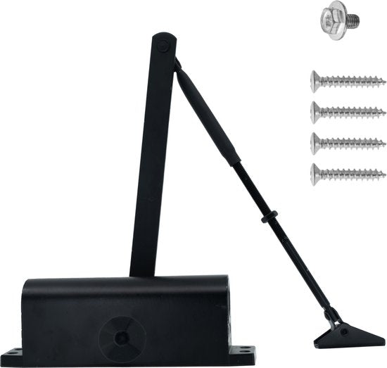 Gtrise Adjustable Door closer - T/M 100KG - Large - Incl mounting kit - Hydraulic - High quality - For indoor & outdoor - Many functions - Door closer - Door spring