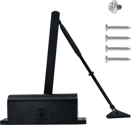 Gtrise Adjustable Door closer - T/M 100KG - Large - Incl mounting kit - Hydraulic - High quality - For indoor & outdoor - Many functions - Door closer - Door spring