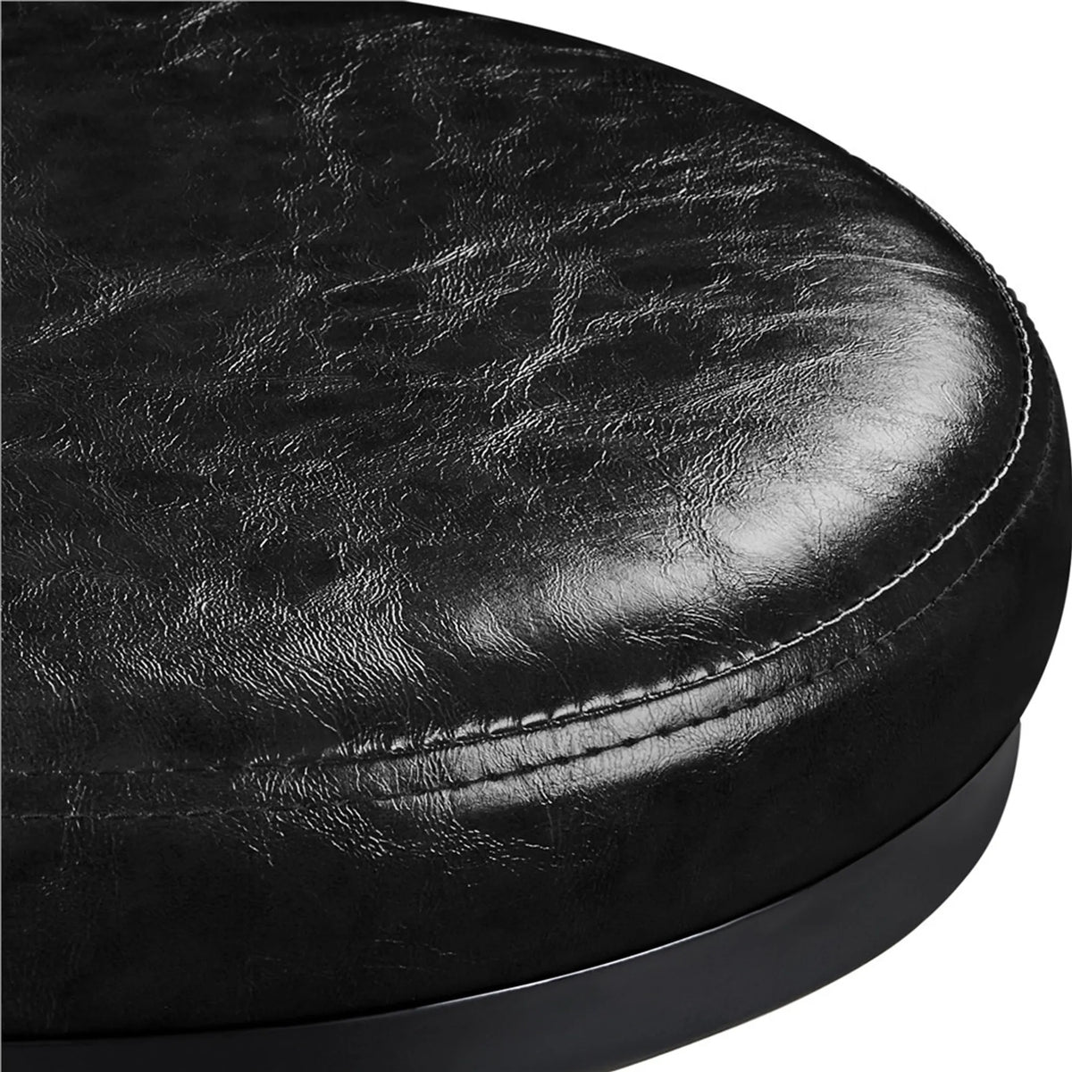 Yaheetech Vintage Barhocker – Schwarz – Höhenverstellbar 54,5–71,5 cm – Kunstleder – 136 kg – Mit Fußstütze