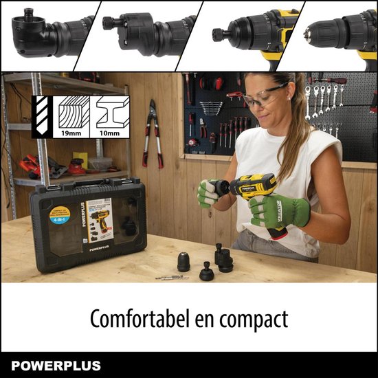 Kompakter 4-in-1-Multifunktionsschraubendreher 12 V POWXBOX001 – inkl. 12-V-Akku und 2,0-Ah-Ladegerät