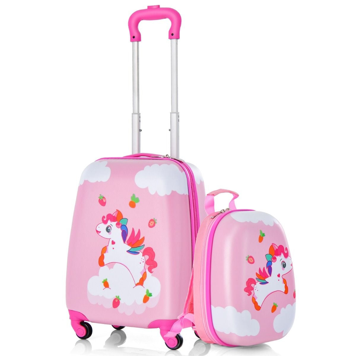 Coast 2-teiliger Kinderkoffer + Rucksack Kindertrolley - Hartschale Pink