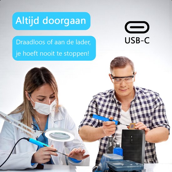 Tech Essentials Kabelloses Lötkolben - 8W - USB-C - Mit Dose - Kit - Feinlöten - Stift - Batterie - Lötset - Löten - Elektrowerkzeug - Orange