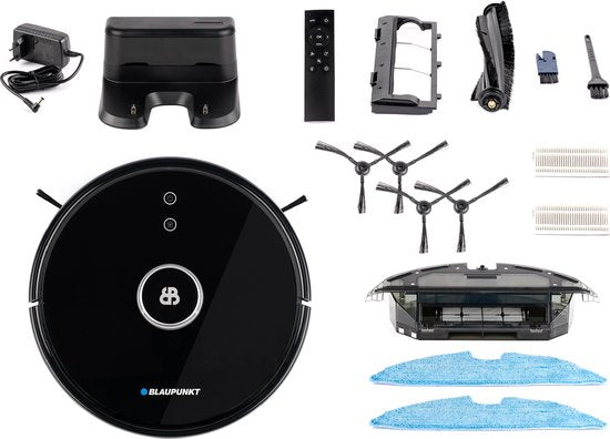 Blaupunkt Bluebot XTREME - Staubsaugerroboter mit Wischfunktion - 3000Pa Saugleistung - Lasernavigation - App- und Sprachsteuerung