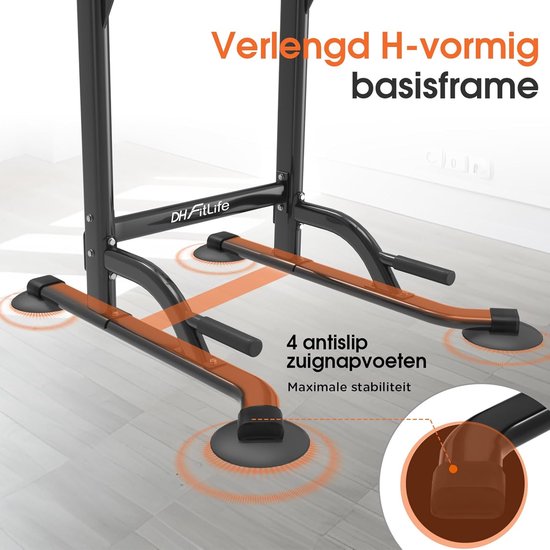 DH FitLife Power Tower Dip Station | Klimmzugstange freistehend | Dip Bars Rückentrainer | Power Station Kraftturm | Fitness Station | Power Rack für Home Gym | Krafttraining für Zuhause