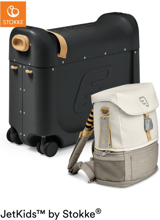 JetKids™ by Stokke® Reiseset „Fly Me To The Moon“ – Schwarz/Weiß