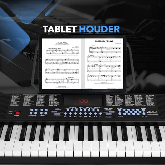 Finesse Keyboard Piano - Ständer & Zubehör - 61 Tasten - Digital Piano - Electric Piano - Kind