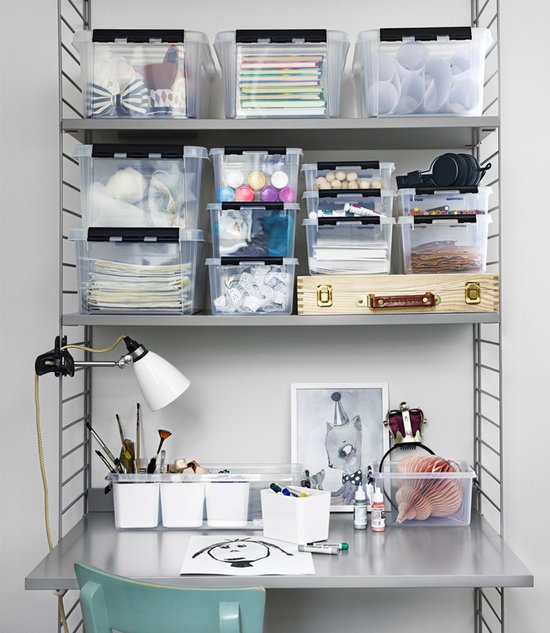 Orthex SmartStore Classic Aufbewahrungsbox mit Einteiler – transparent – 14 Liter – 3er-Set