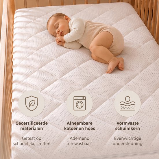 CozySense® Babymatratze 70 x 140 cm – Kinderbettmatratze – Babymatratzen – atmungsaktive Baumwolle – abnehmbarer Bezug – OEKO-TEX®- und CertiPUR-US®-zertifiziert – 10 cm