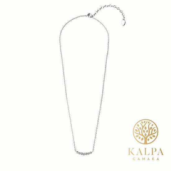 Yolora Damen-Halskette mit Kalpa Camaka Kristallen - Silber - 18K Weißgold vergoldet - Damen-Halskette Silber - Schmuck - Halskette - Luxuriöse Geschenkbox - Geschenkbox - Exklusive Geschenkbox - Schöne Geschenkverpackung