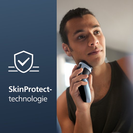 Philips Shaver 3000X X3003/00 – Nass- und Trockenrasur – Rasierer für Männer – Mit Trimmer – Blau
