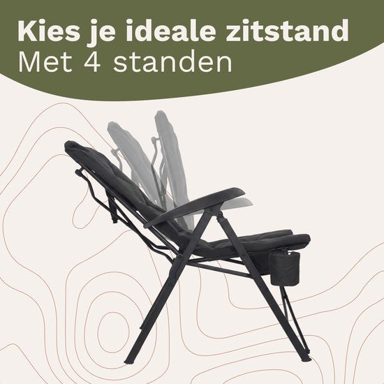 TRVLMORE Campingstühle Luxus - klappbar - 2er-Pack - 150KG Tragkraft - Inkl. Tragetasche - Klappstuhl - Campingstuhl - Klappstuhl - Schwarz