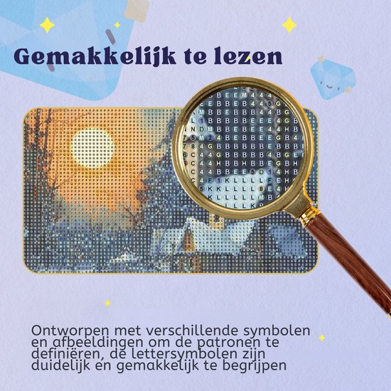 Rubye® Diamantmalerei - Diamantmalerei Erwachsene - Diamantmalerei Kinder - Diamantmalerei Komplettpaket - Winterhaus -30x30cm