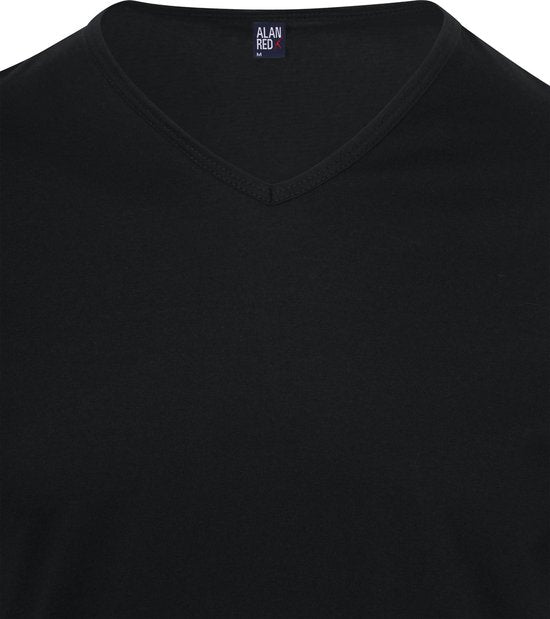 Alan Red T-Shirt Vermont – extra lang – V-Ausschnitt – schwarz