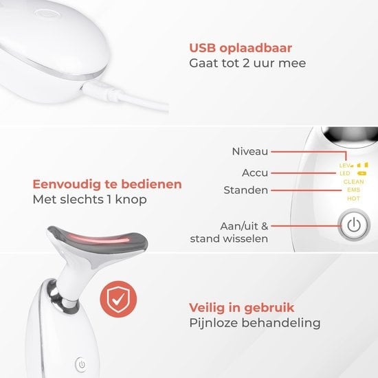 Nuvance - Skin Rejuvenator - Facelift Device - Hautpflege - USB aufladbar - Gesichtsreiniger - Reduzierung von Akne, Linien, Falten und Müdigkeit