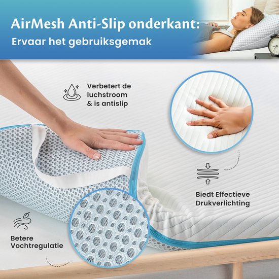 Ella Topper 120x200 cm - Matratze Topdekmatras - Matratzenauflage Gel Infused Memory Foam & Aircell Foam - Medium Firmness