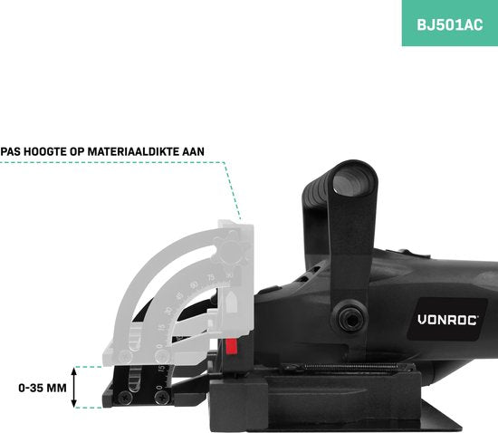 VONROC Klappenschneider 900W - Dübelfräser - Inkl. 50 Klingen (Größe 20) und Staubfangbeutel