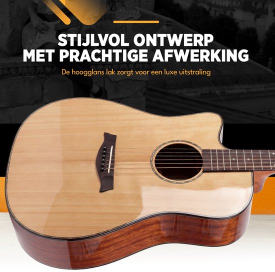 Finesse Elektro-Akustikgitarre mit Verstärker – inklusive Videokurs – 4/4, 41 Zoll – Zubehör – Erwachsene – Kinder