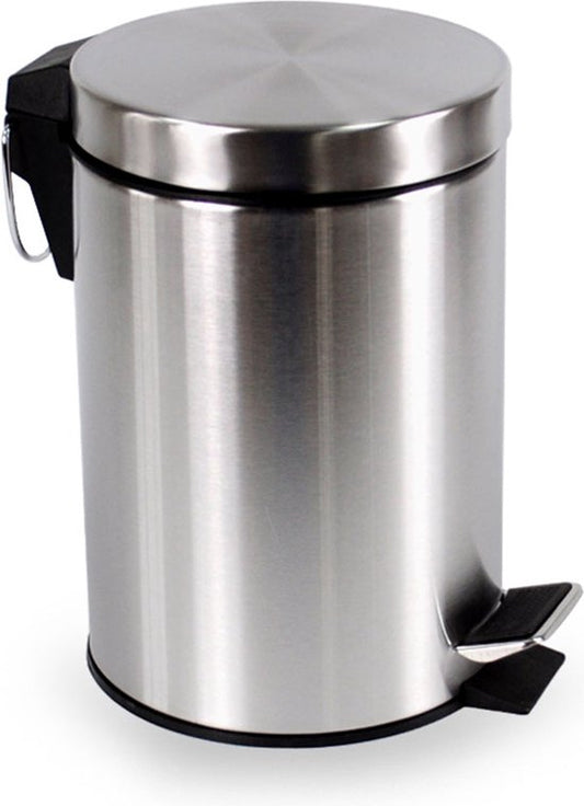 BRASQ Treteimer 3 Liter - Edelstahl - PB103 - Mülleimer mit herausnehmbarem Treteimer - Mülleimer - Abfalleimer - Abfalleimer - Bad oder Toilette
