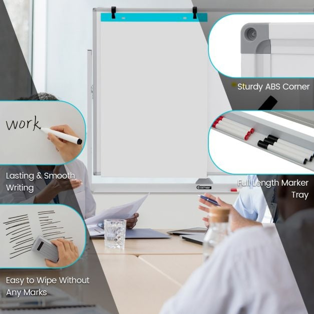 Magnetisches doppelseitiges Whiteboard mit Rollen für das Klassenzimmer, das Büro und zu Hause