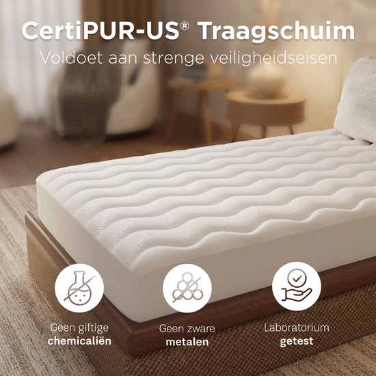 CozySense® Topper 90x200 - Top-Matratze - Top-Bezug Matratze - 3 Komfortschichten - Atmungsaktiver Egg Box Gel-infundierter Memory Foam - 3 cm - 360° Haltelastik
