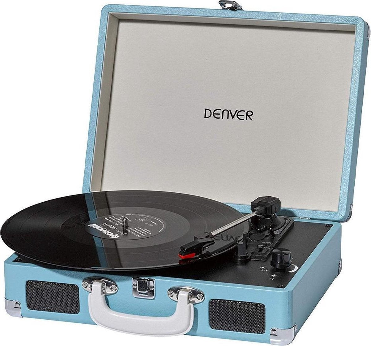 Denver Plattenspieler - Integrierte Lautsprecher - Inkl. PC-Software - Autostopp - Retro - VPL120 - Blau