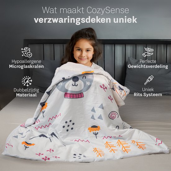 CozySense® Beschwerungsdecke Kind 2,4 kg - Beschwerungsdecke - Beschwerungsdecke mit GLASS-Flow® Druckverteilung - Waschbarer Bezug - Hypoallergen - Für Mädchen