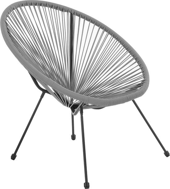 Polyrotan Balkonmöbel / Balkonset Ostana - 3 Stück - Hellgrau