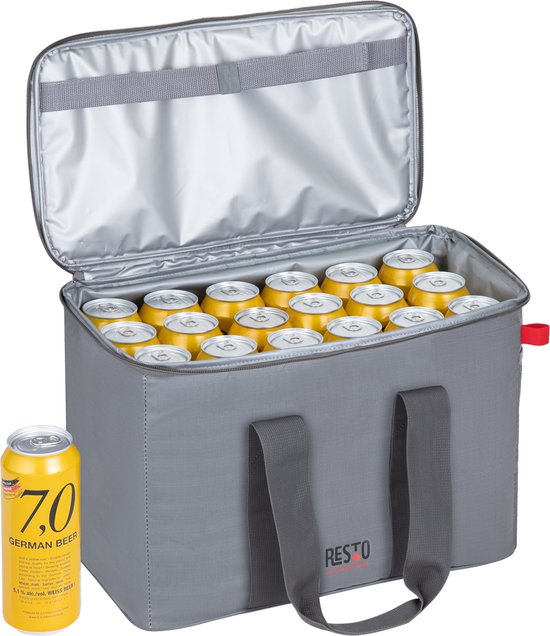 Resto Polis Kühltasche - 23L - Wasserfest - Auslaufsicheres Innenfutter - Trageriemen - Picknick & Reisen - Grau