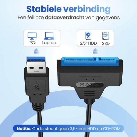 GarpexÂ® USB 3.0 zu SATA Adapter - Datenkabel für Festplatten - SATA 7+15 22 Pin Kabel