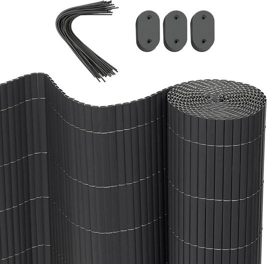 WOLTU PVC-Sichtschutzmatte – Windschutz – Grau – 400 x 100 cm