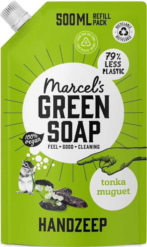 Marcel's Green Soap Handseife Nachfüllpackung Tonka & Muguet 6 x 500ml