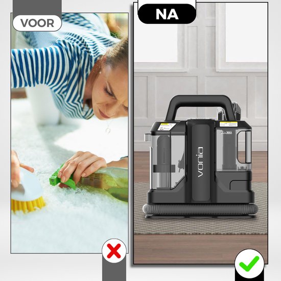 Vonia Teppichreiniger - Fleckenreiniger - Sofareiniger - Reinigungsmaschine - Polsterreiniger - 450W - Schwarz