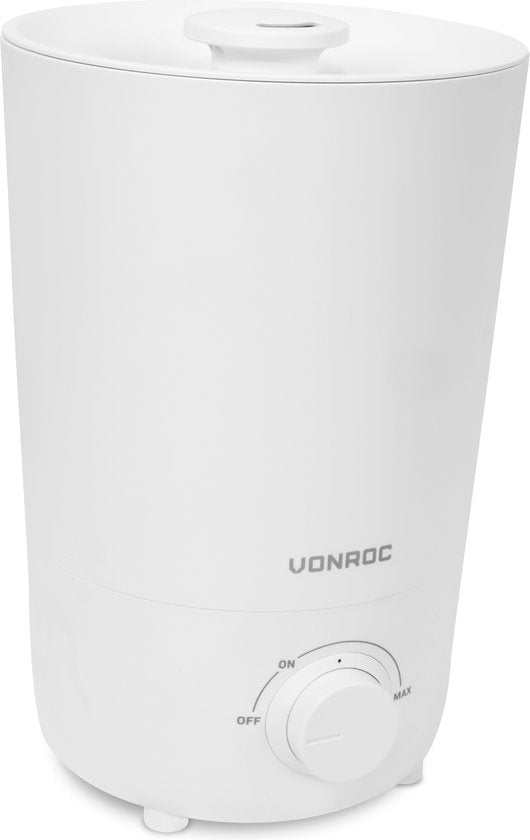 VONROC Luftbefeuchter 2,6 Liter - Ultraschall - 360° Nebelauslass - weiß